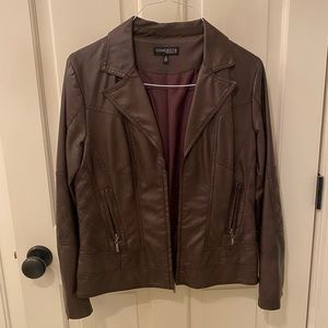 Concepts by Conrad C brown faux leather jacket